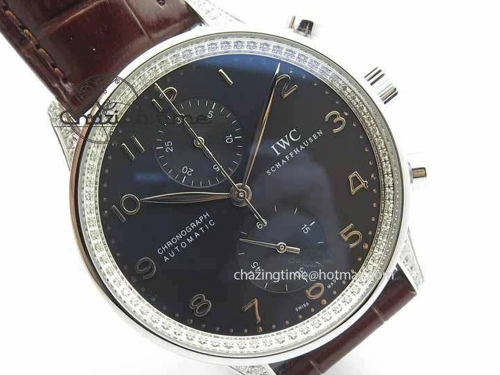 MIROTIME 0331 Unique Portuguese IW3714 Diam ZF V2 1:1 Best Edition Gray Dial On Brown Leather Strap A79350 (Slim Movement) 7250